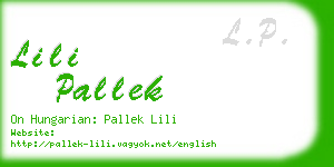 lili pallek business card